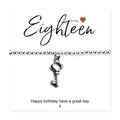 18th Birthday Stretch Beaded Bracelet & Message Card