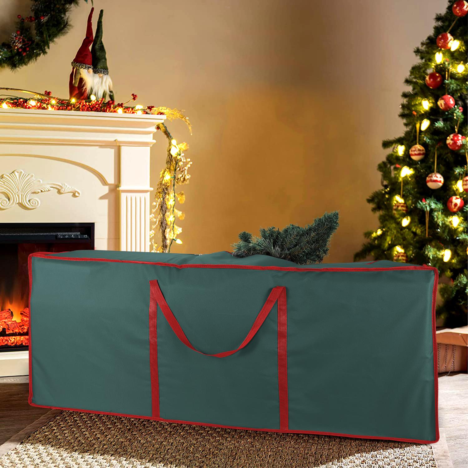 Vinsani Xmas Green Fabric Storage Bag