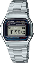 Casio Men's Digital Watch with Stainless Steel Bracelet Watch - A158WA-1DF
