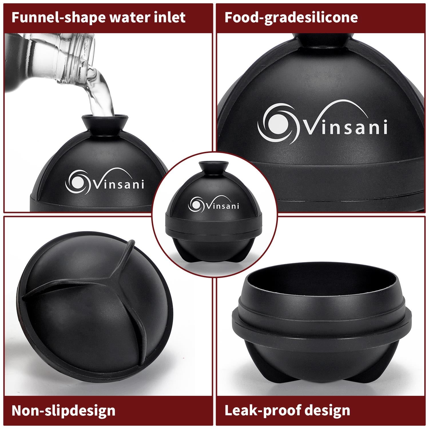 Vinsani 2 Pack Ice Ball Mould