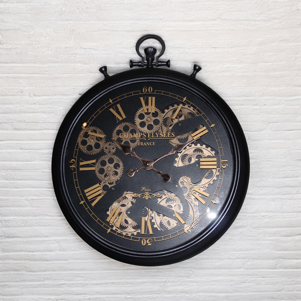 Beautiful and Durable 60cm Black & Gold Wall Clock