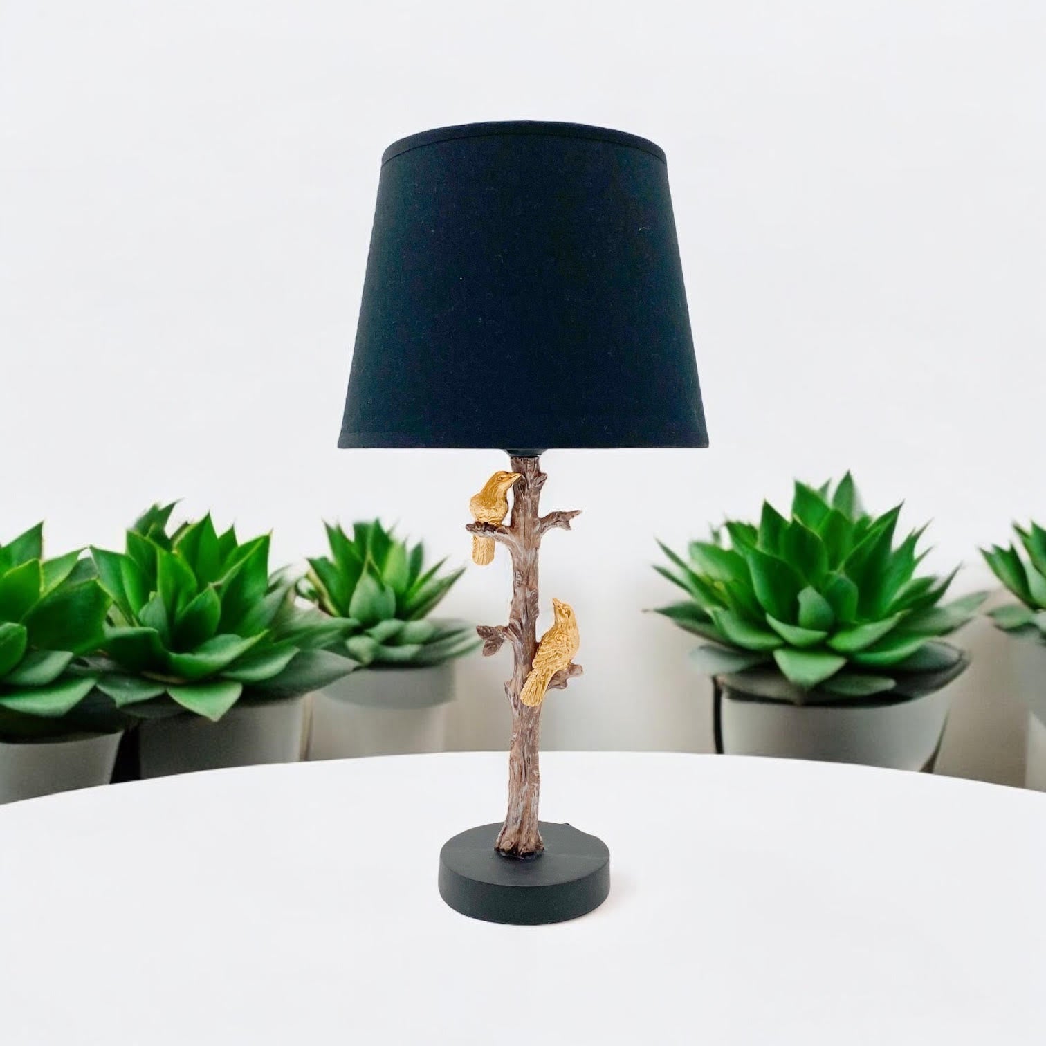 AcaciaHome Parrot Table Lamp with Drum Shade (Table Lamp 44cm)