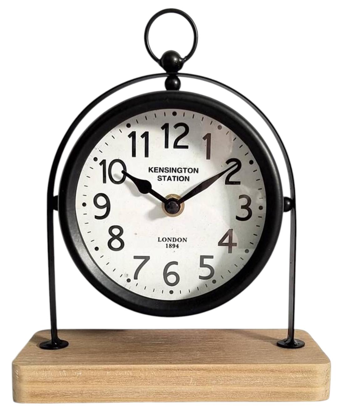 AcaciaHome Elegant Silent Sweep Mantel Clock (22CM Black Clock)