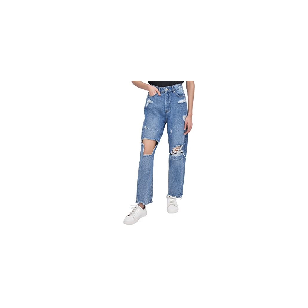 Torn Hem Rip Mom Mid Wash 16