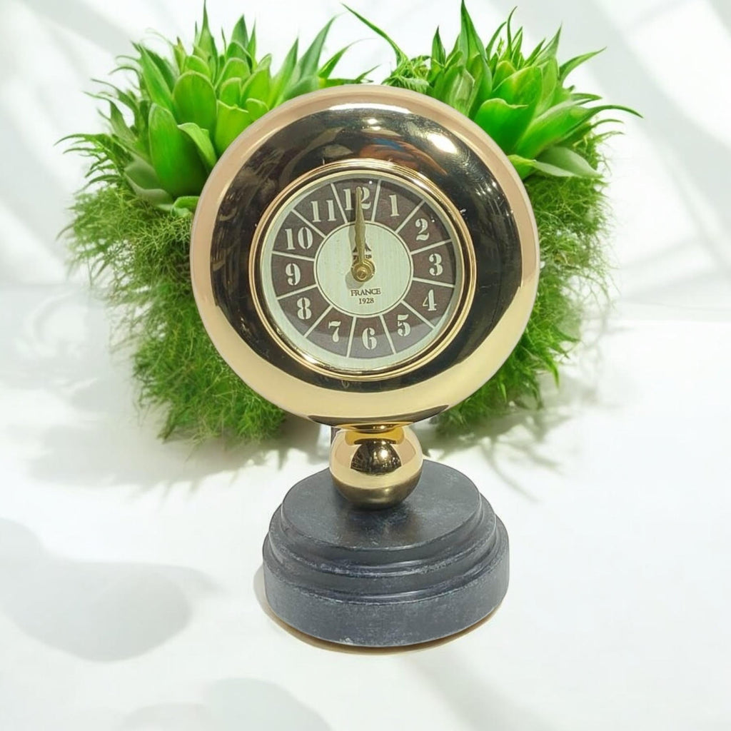 Gold Black Mantel Clock – Elegant Silent Sweep Tabletop Timepiece (30CM Mantel Clock)