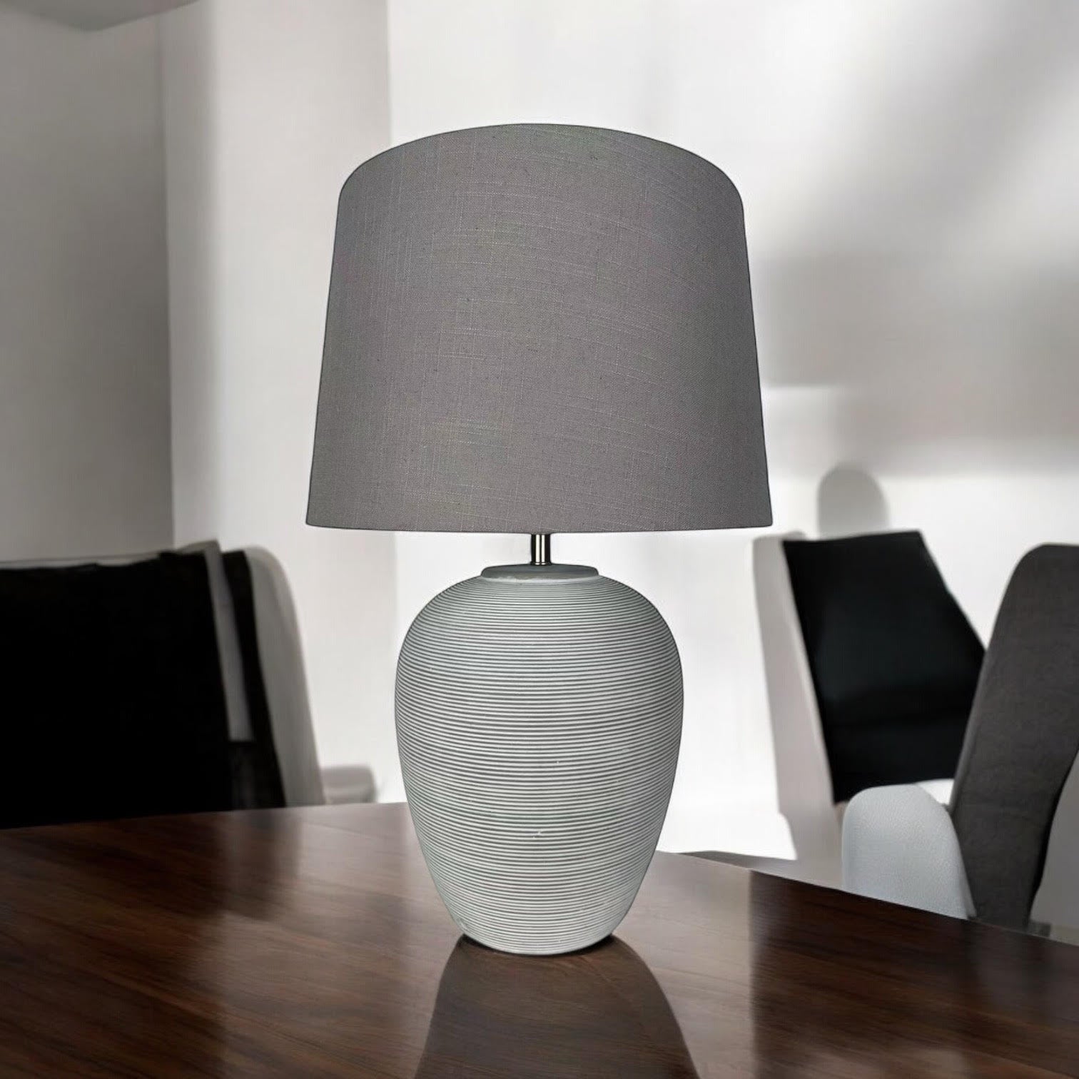 AcaciaHome Oriental Design Large Floral Ceramic Table Lamp with Drum Shade