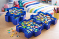 Set of 6 Stackable Trays Blue