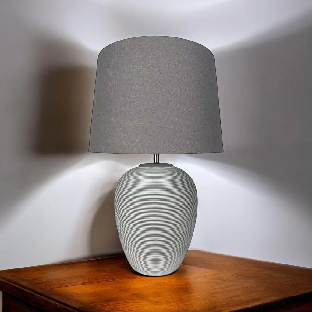 AcaciaHome Oriental Design Large Floral Ceramic Table Lamp with Drum Shade