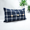Luxury Tartan Cushion Cover - Elegant & Luxury Blue Checked Velvet, 30 x 50 cm