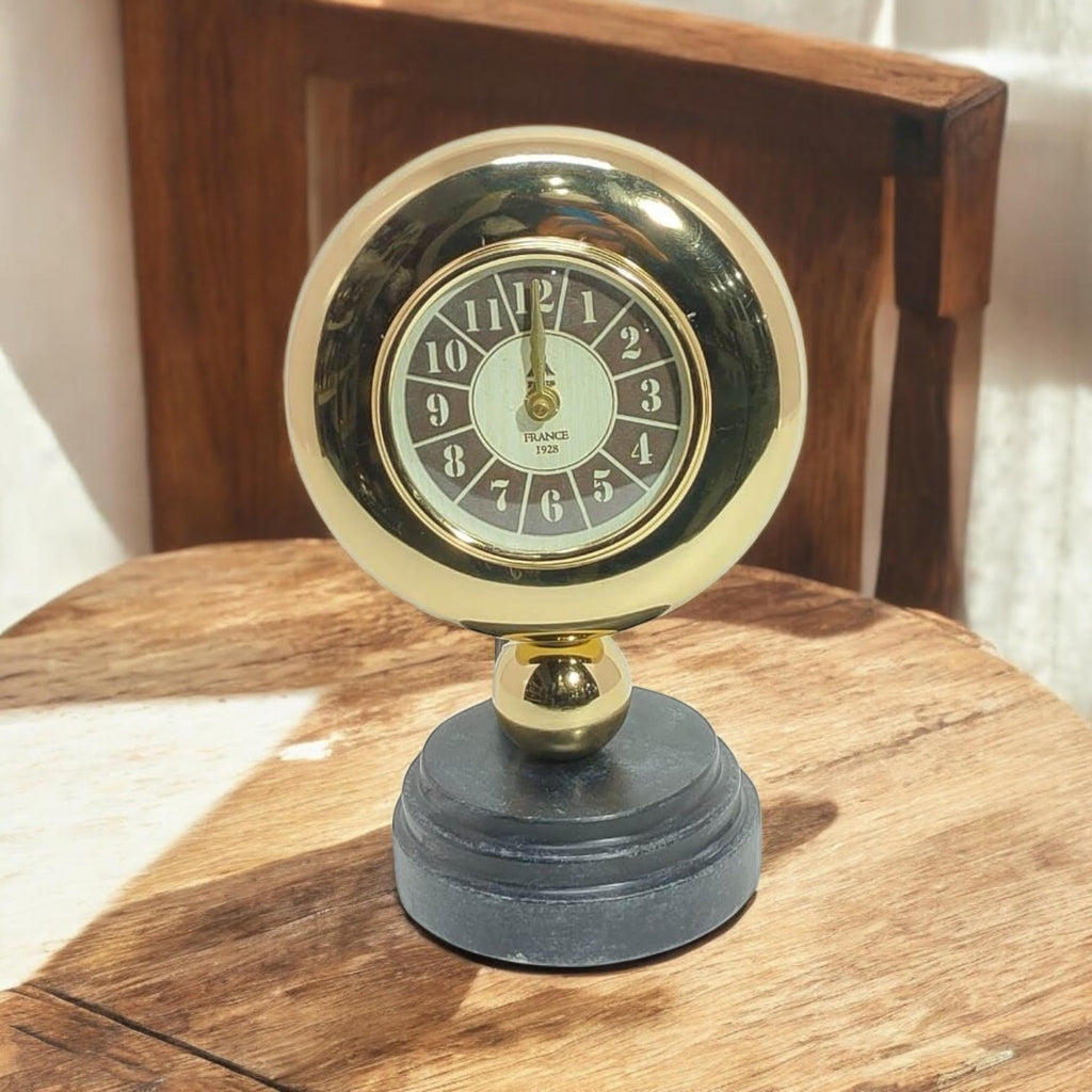 Gold Black Mantel Clock – Elegant Silent Sweep Tabletop Timepiece (30CM Mantel Clock)