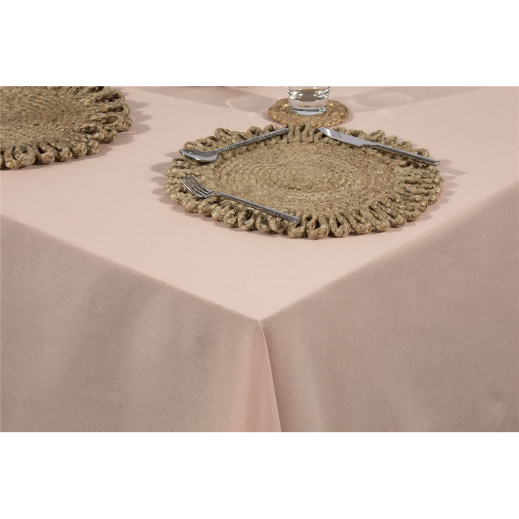 Avon 100% Cotton 240x140cm Blush Tablecloth