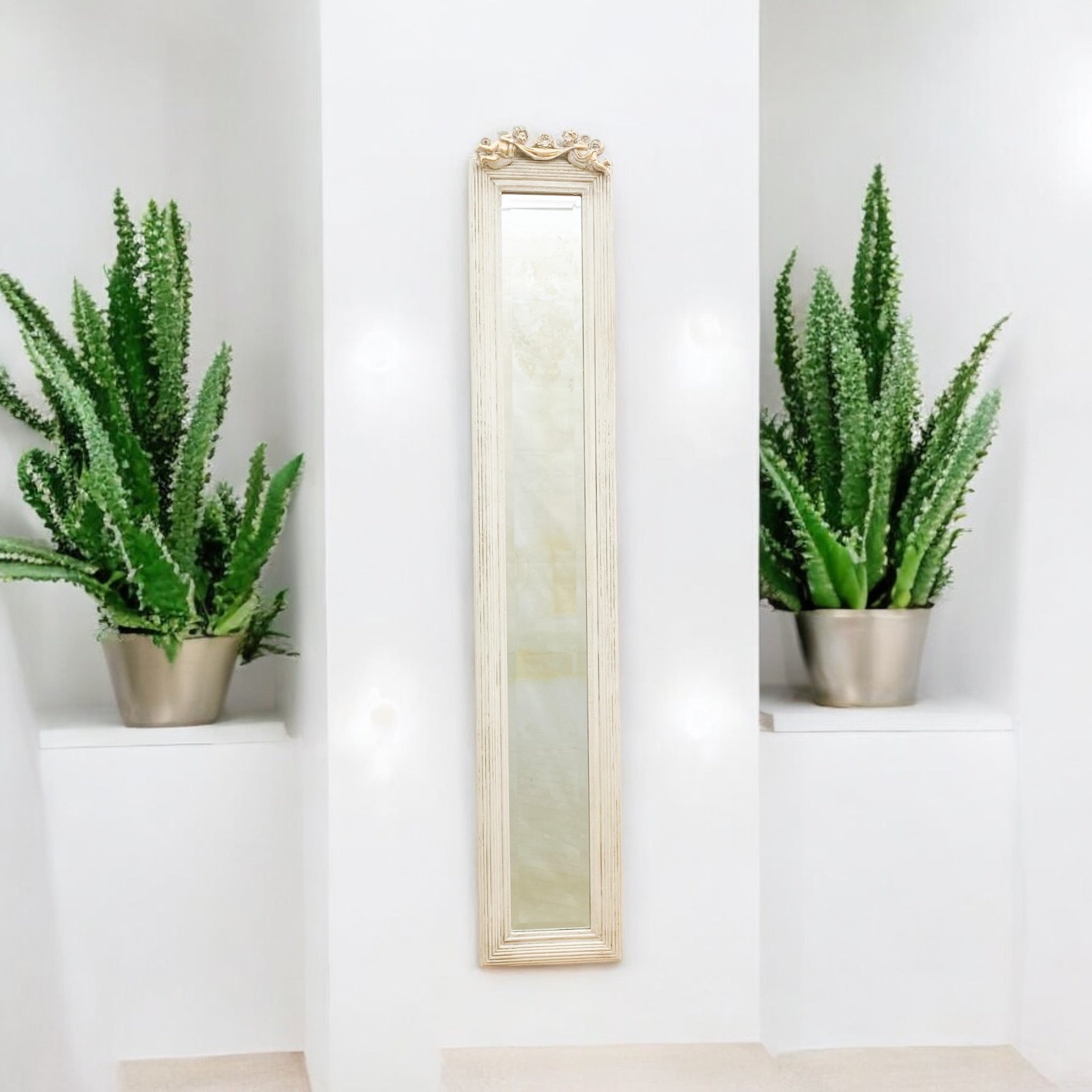 AcaciaHome Modern & Durable 13 x 109cm Wall Mirror (White)