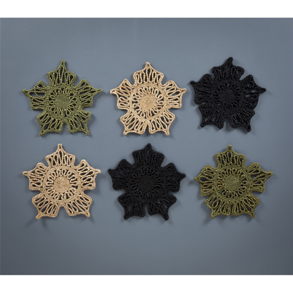 Severn Jute Star 36x36cm Black Set of 2 Placemats