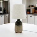 AcaciaHome Cute Grey Two-Tone Ceramic Table Lamp with White Drum Shade (52CM)