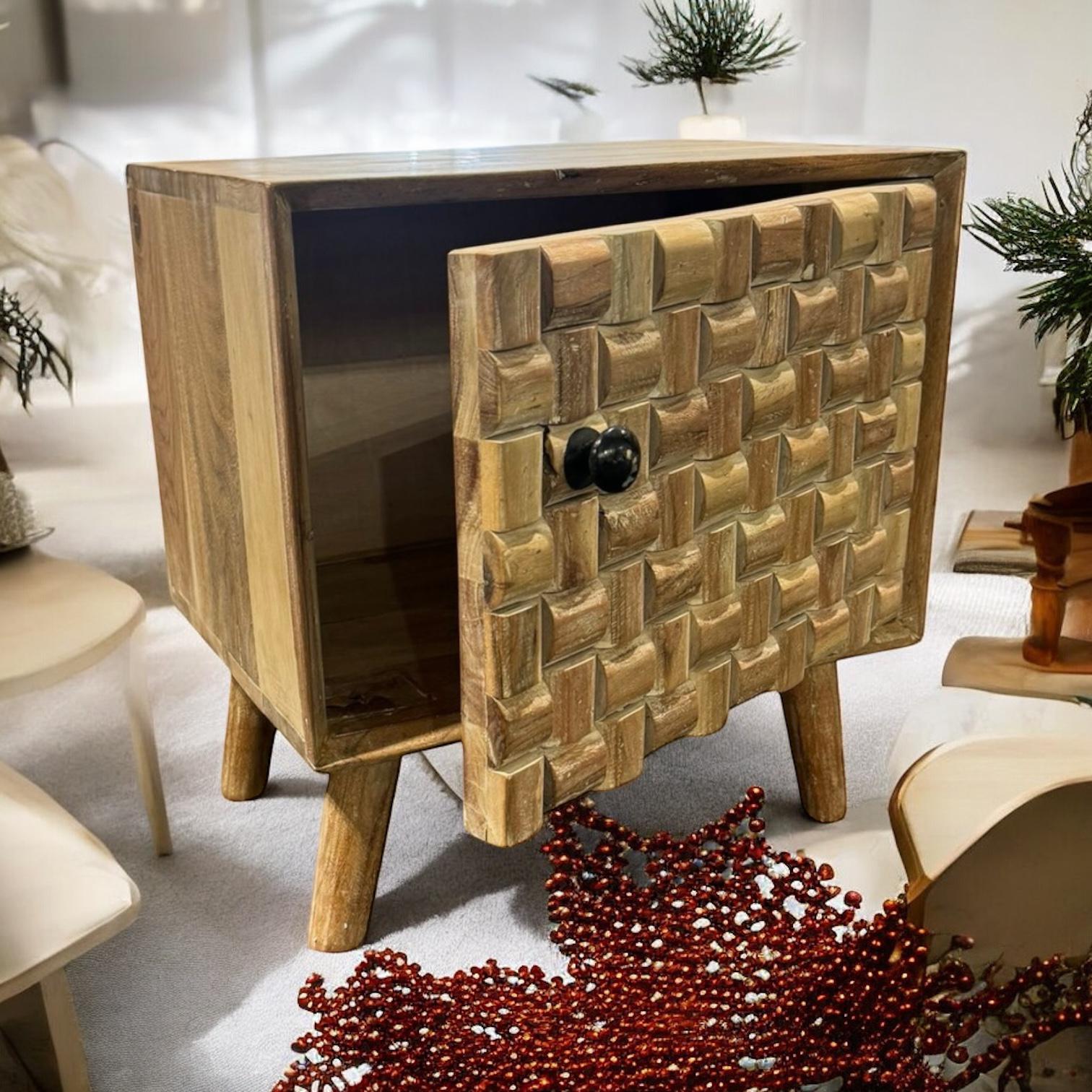 47cm Wooden Bedside Cabinet