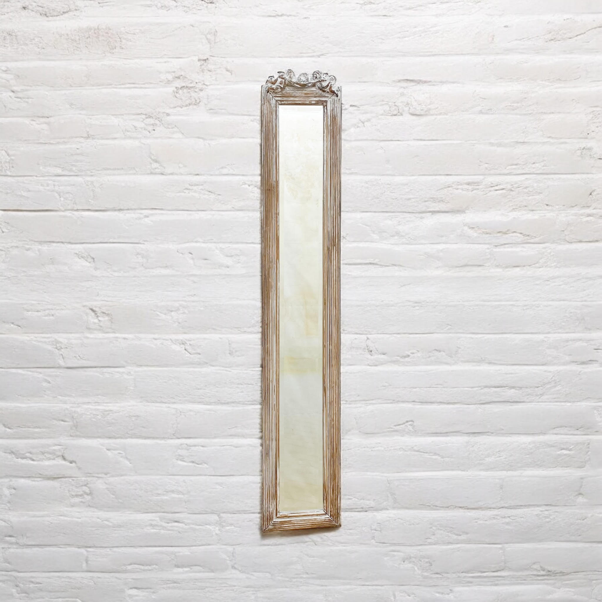 109cm Tall Elegant Design Wall Mirror (White 109cm)