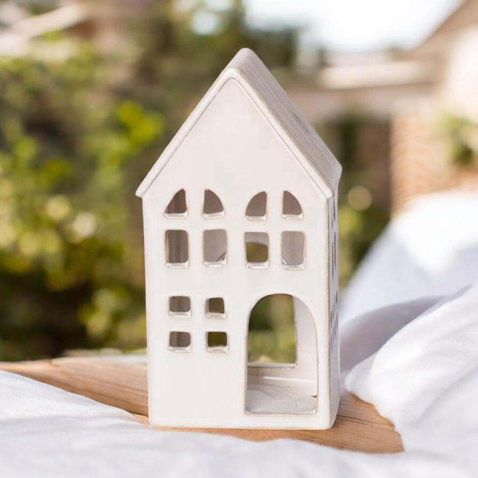 Modern Village Ceramic Tea Light Holder (21cm Candle Holder)