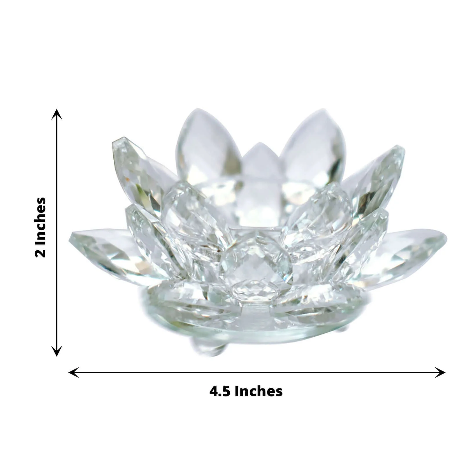 Crystal Glass Lotus Candle Holder