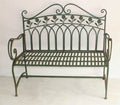 112cm Blue/Gold Metal Bench