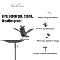 Stylish and Modern Metal Bird Feeder Birdbath Spinner Stake (Black, 50" Metal Bird)