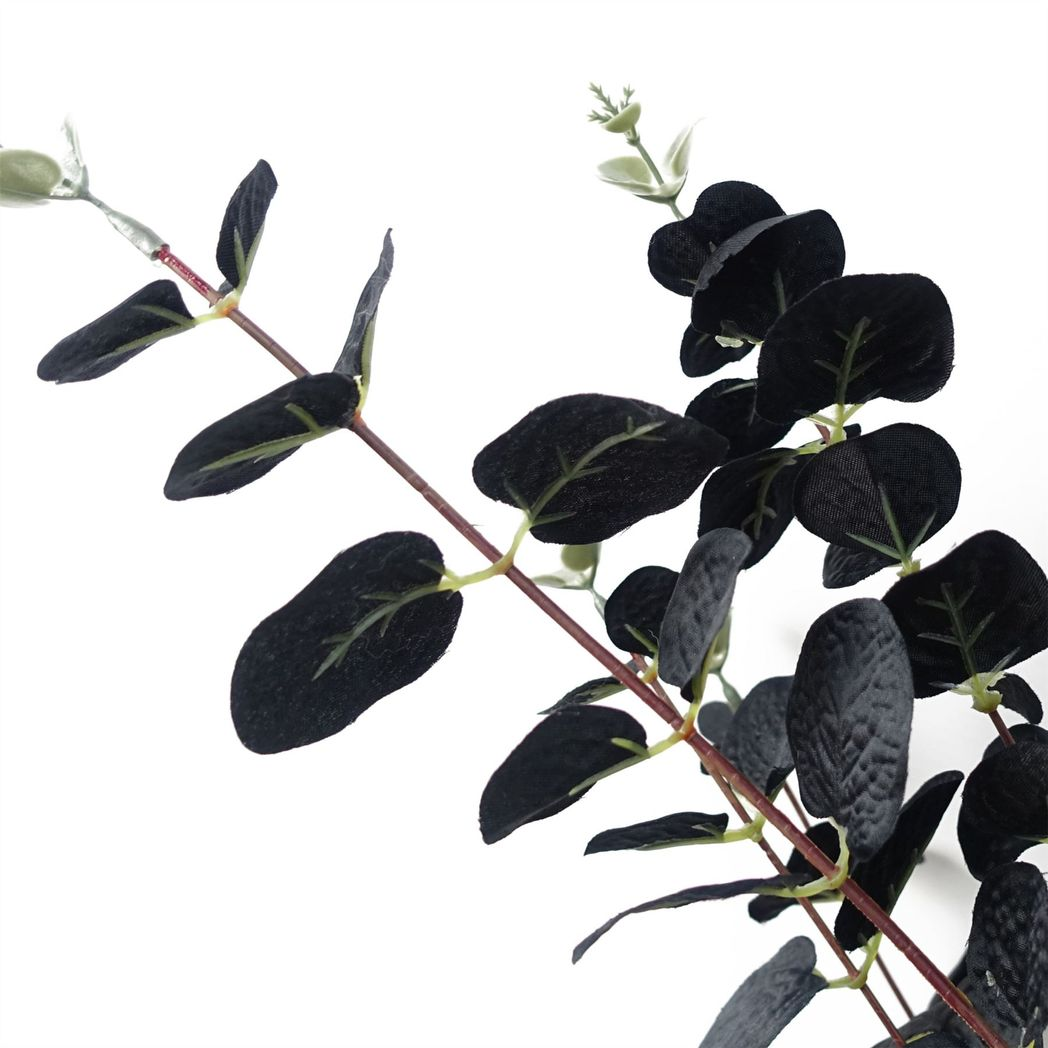 Pack of 6 x 80cm Black Eucalyptus Foliage Stem
