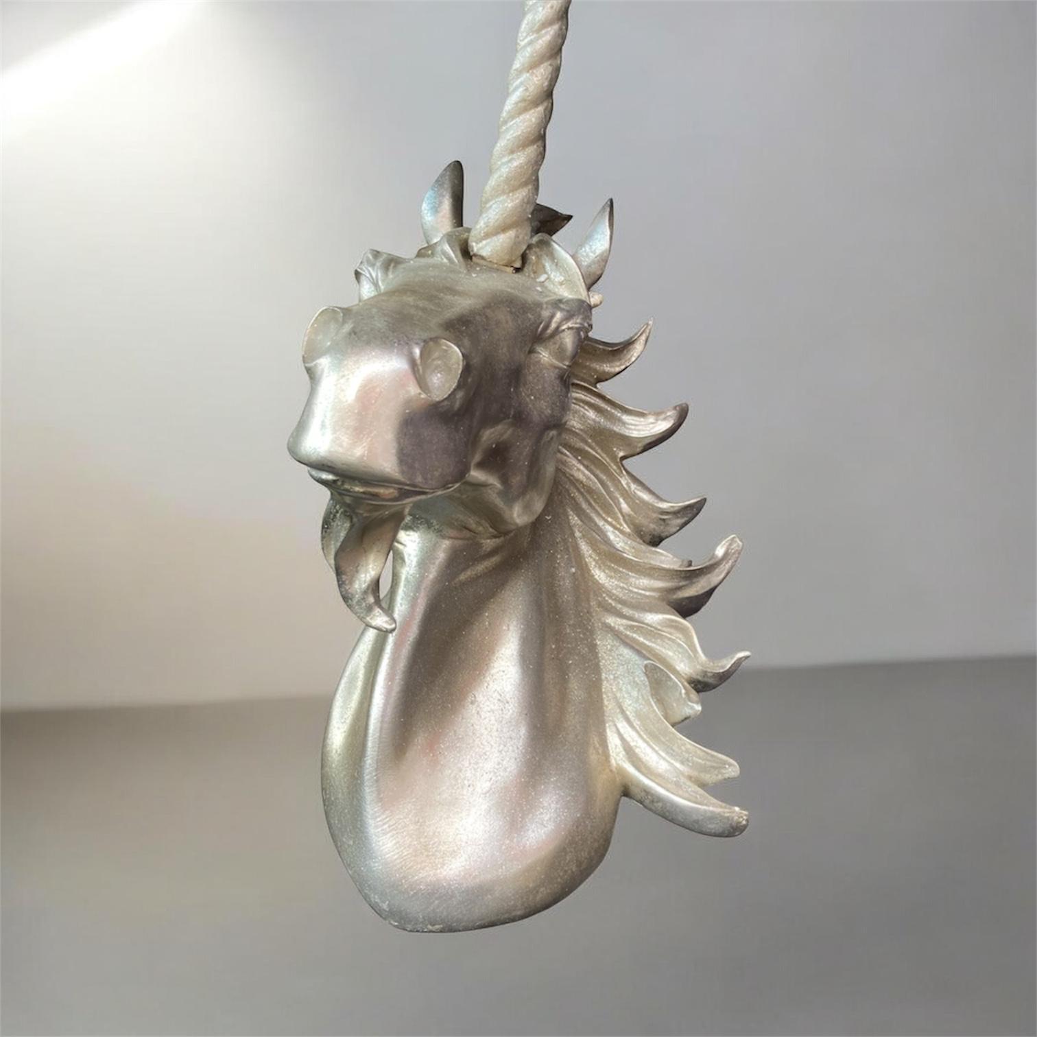 51cm Silver Unicorn Head