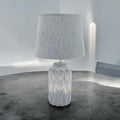 AcaciaHome Cute Grey Two-Tone Ceramic Table Lamp with White Drum Shade (43CM)