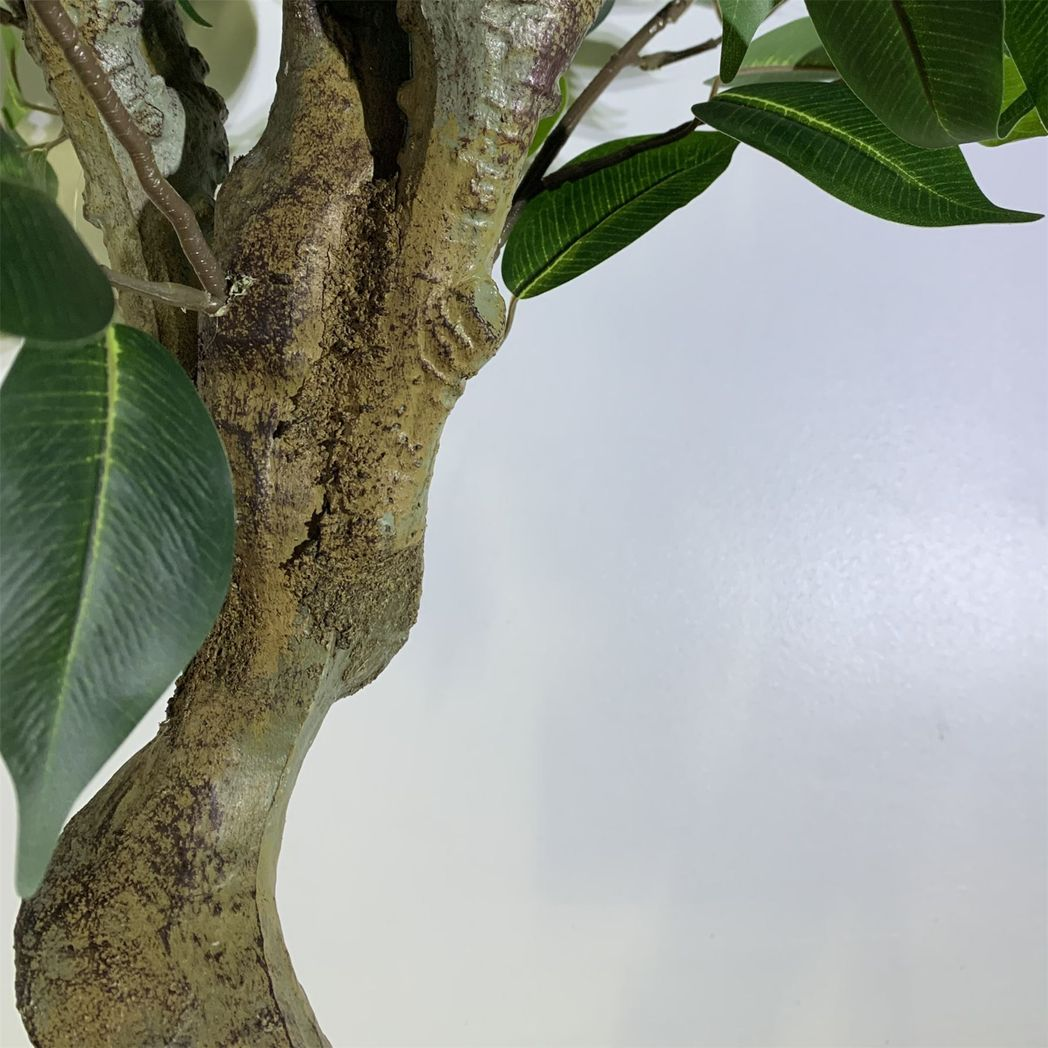 100cm Leaf Realistic Artificial Ficus Tree / Plant Bush Ficus Copper Curve Planter