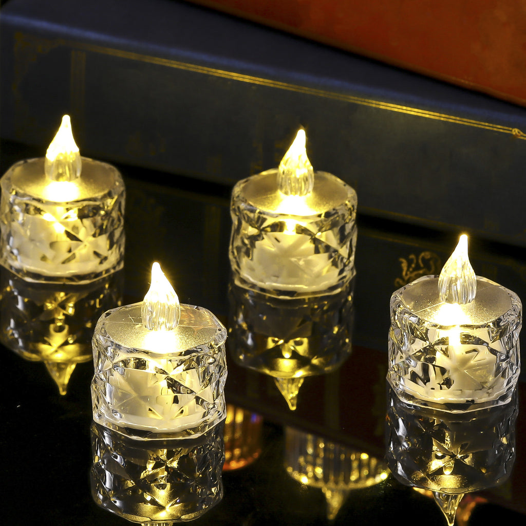 Clear LED Tea-Lights Pack of 12