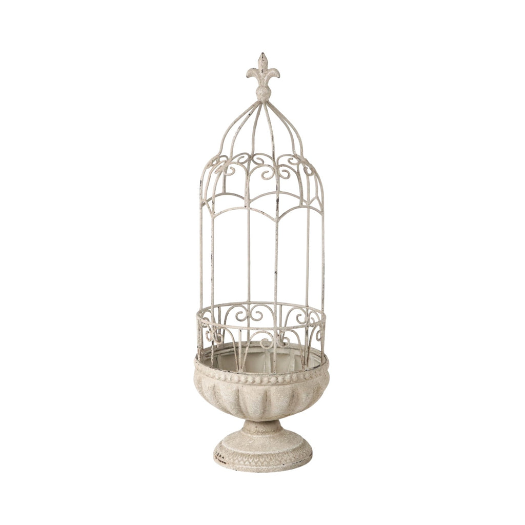 61cm Cream Metal Planter