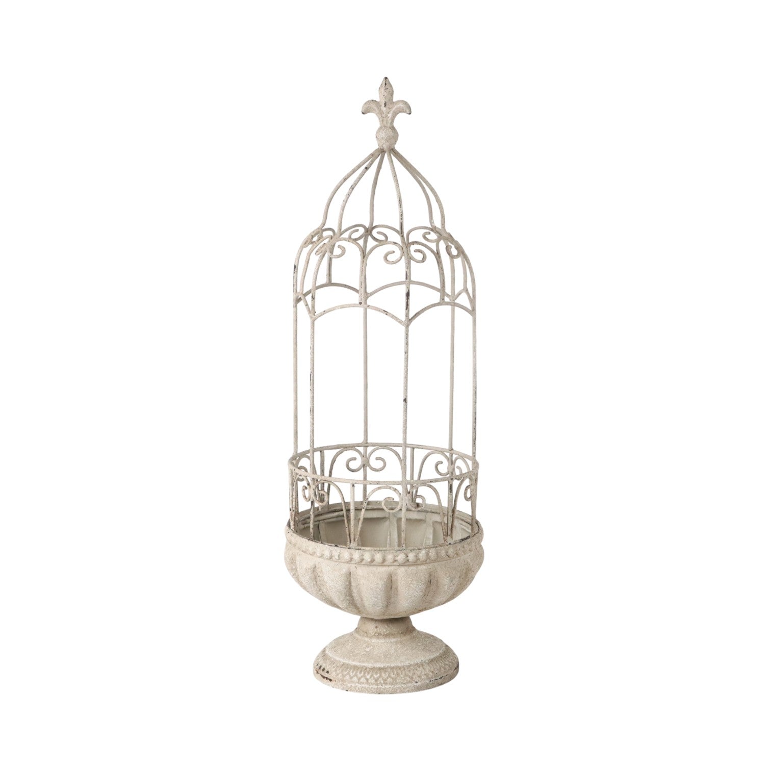 61cm Cream Metal Planter