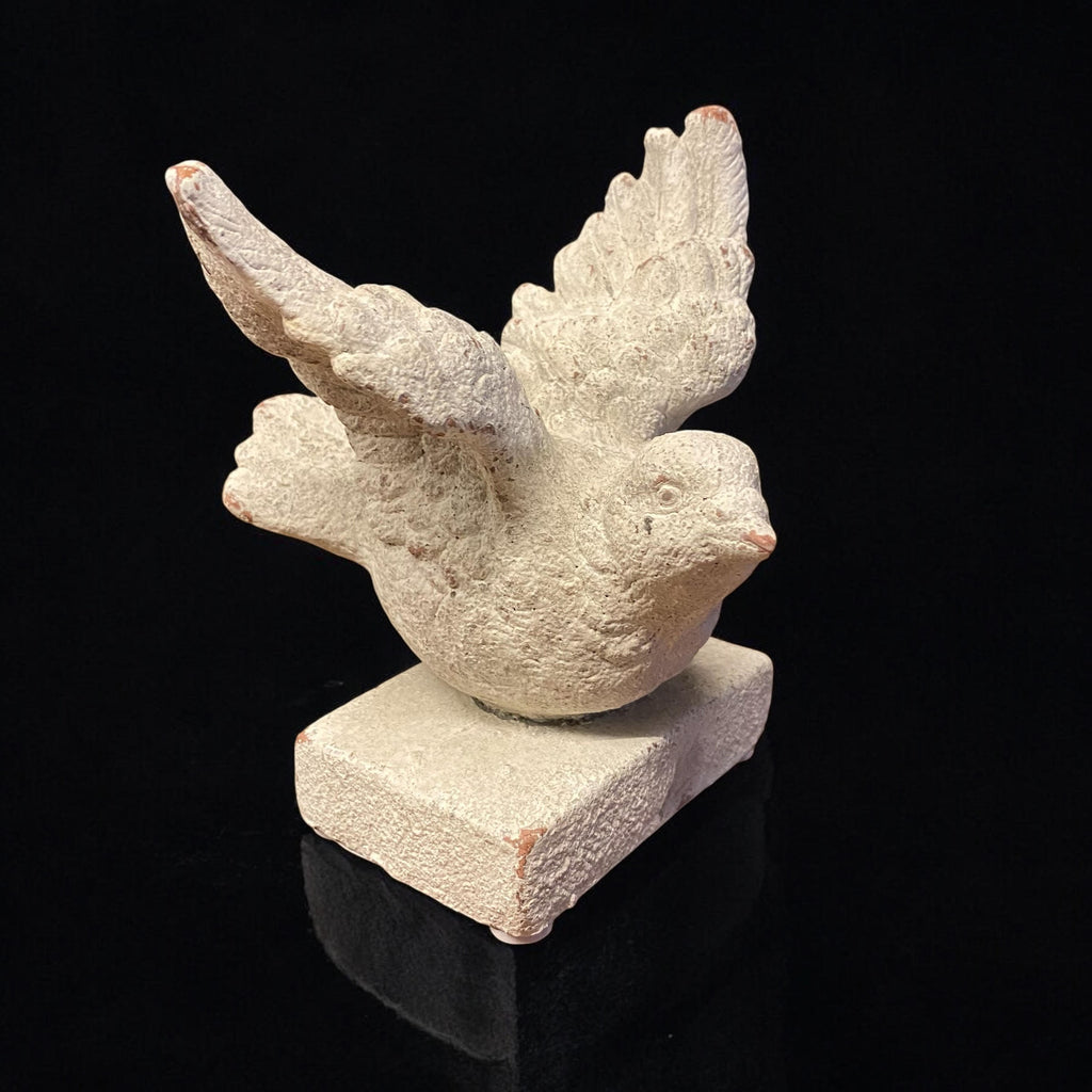 Bird on a Base Garden Ornament Resin Bird Sculpture Figurine Stone Look 13cm