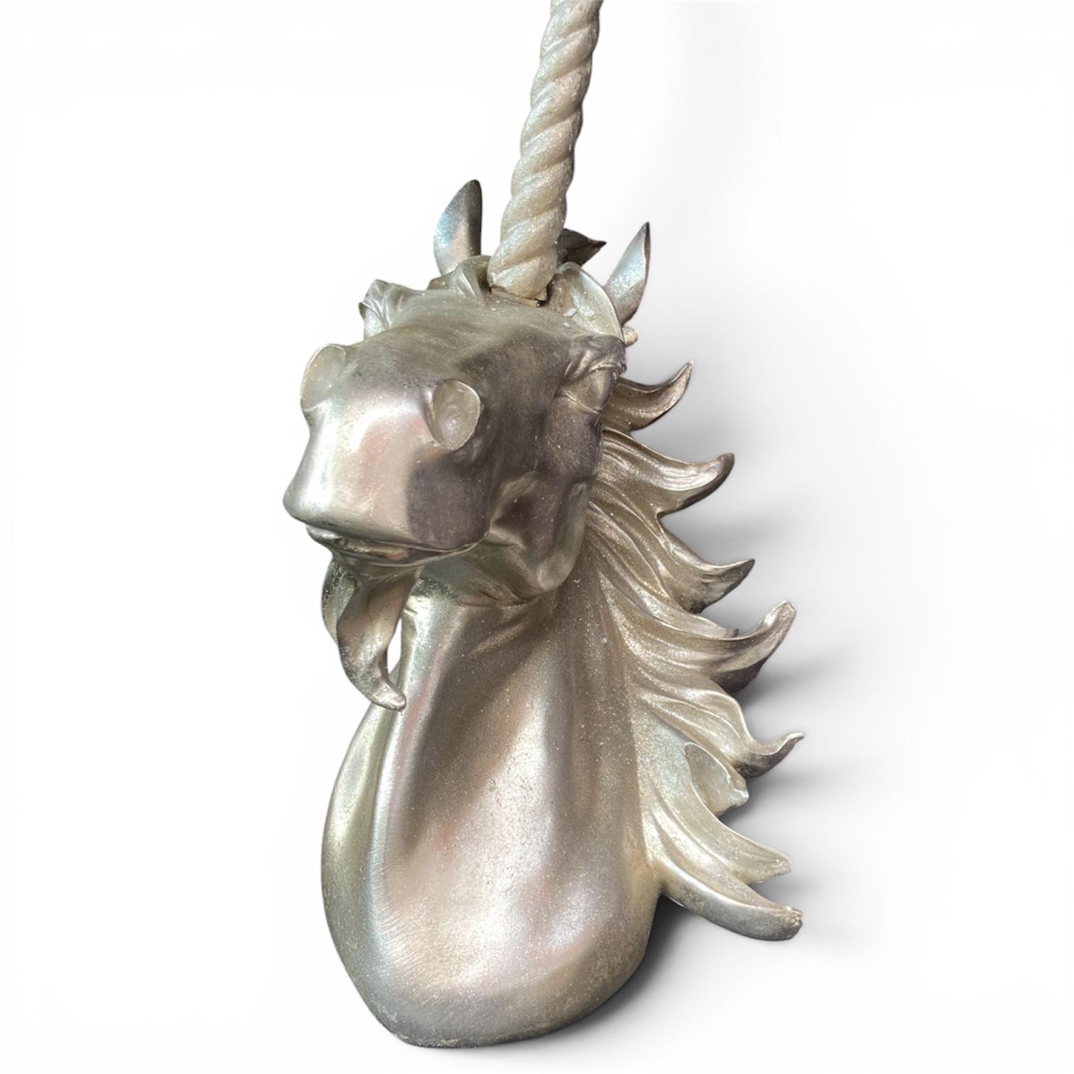 51cm Silver Unicorn Head