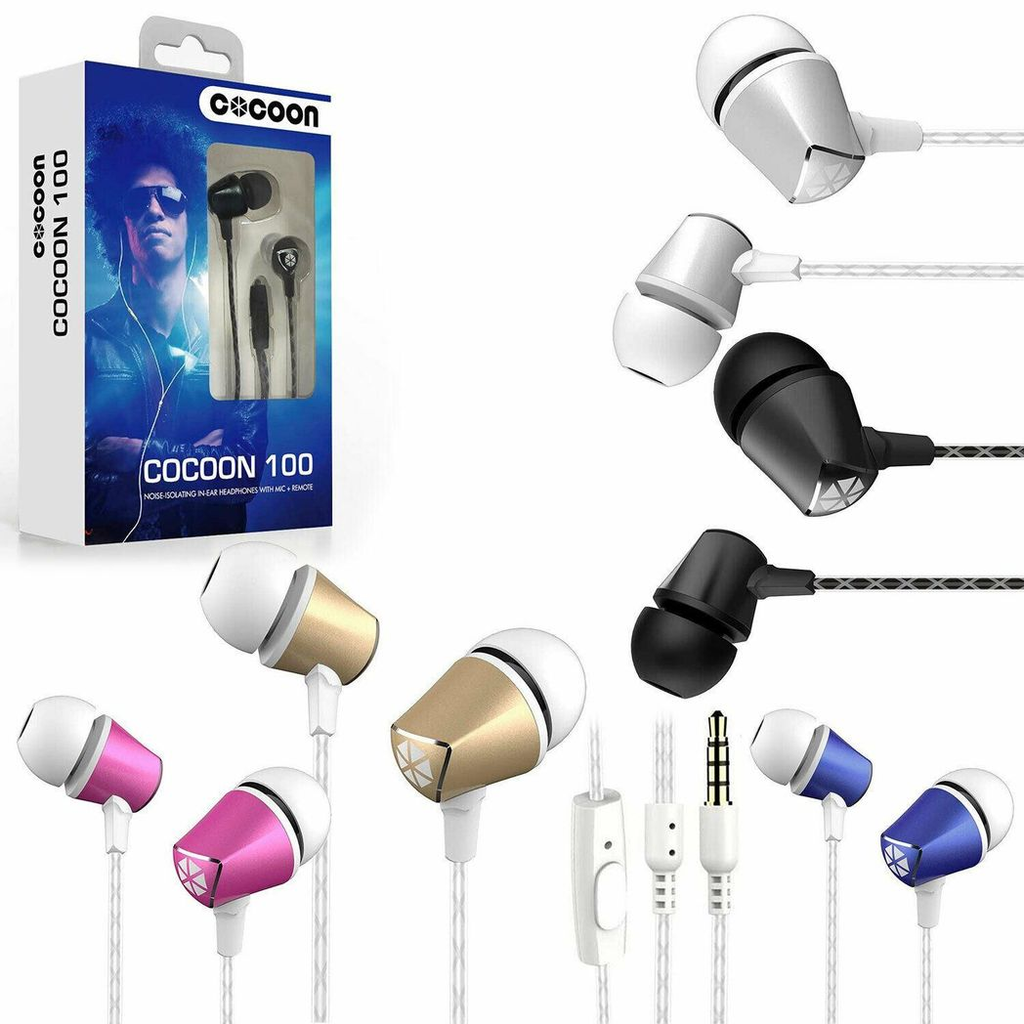 Cocoon 100 Series Noise-Isolating Tangle Free In-Ear Headphone - Gold