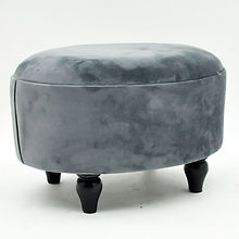 AcaciaHome Deluxe Oval Footstool (Grey)