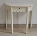 Cream Console Table with 1 Drawer & Shelf (Cream White)