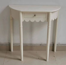 Cream Console Table with 1 Drawer & Shelf (Cream White)