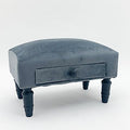 AcaciaHome Velvet Ottoman Footstool with Drawer (Grey)