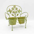 AcaciaHome Elegant Double Bench Plant Stand (Green)
