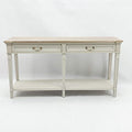 AcaciaHome Modern Cream 2 Drawer Console Table with Shelf