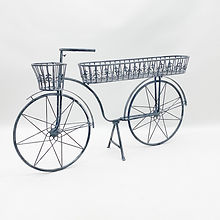 AcaciaHome Metal Bicycle Planter with Basket and Trolley (138CM)