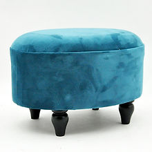 AcaciaHome Deluxe Oval Footstool (Blue)