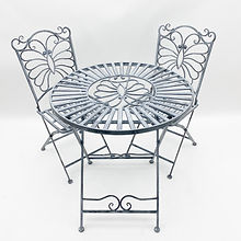 AcaciaHome Metal Garden Bistro Set (Grey)