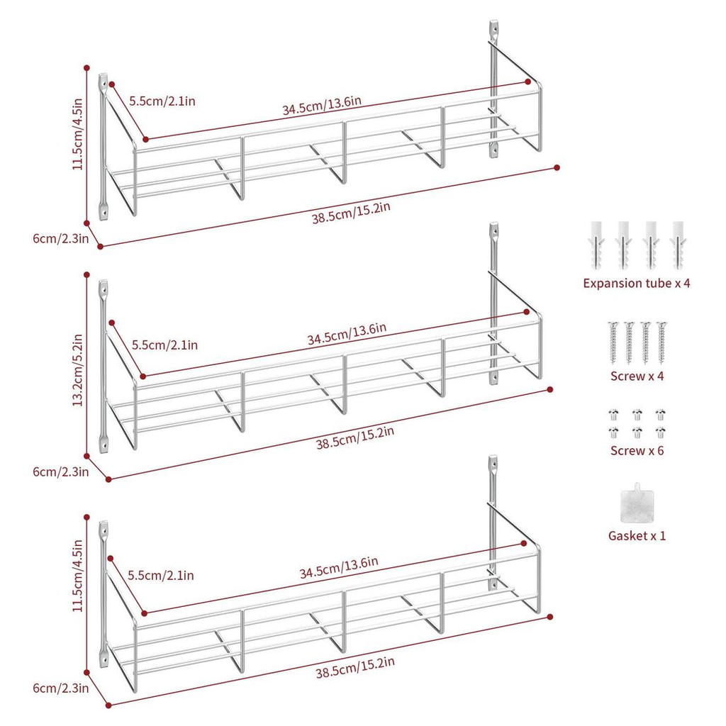 Vinsani 3 Tier Herb And Spice Rack