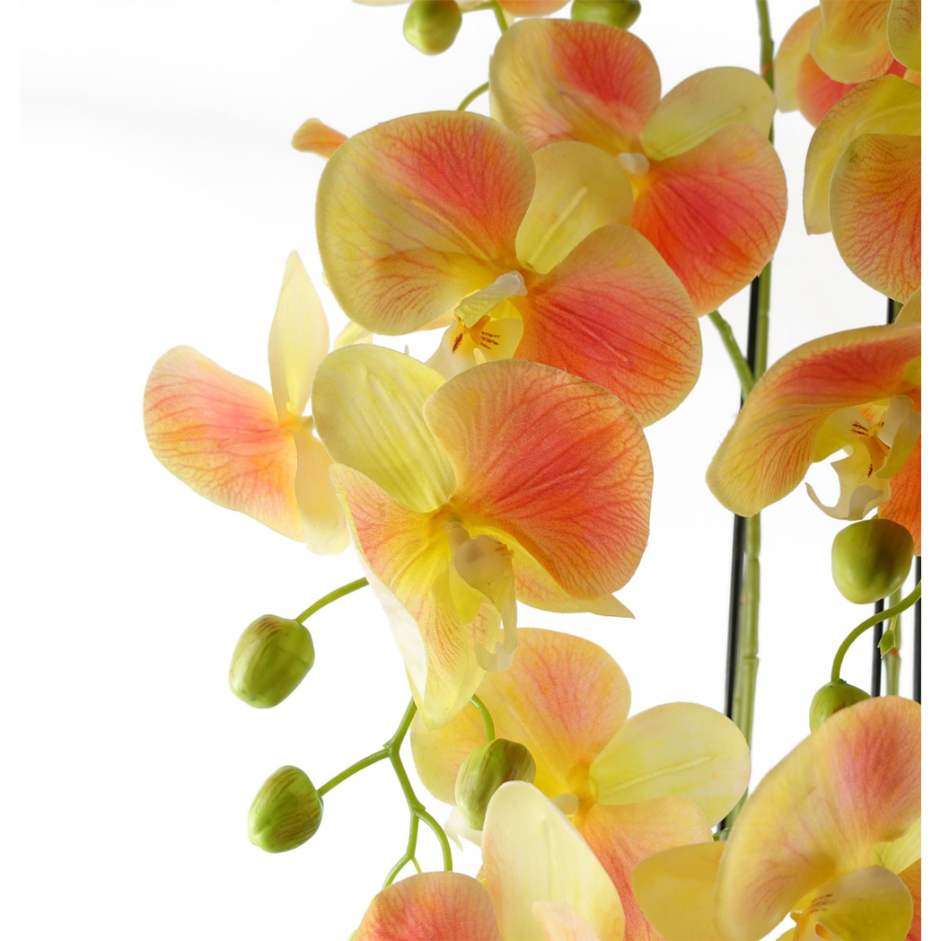 110cm Large Yellow Peach Orchid Plant Artifcial 41 REAL TOUCH flowers