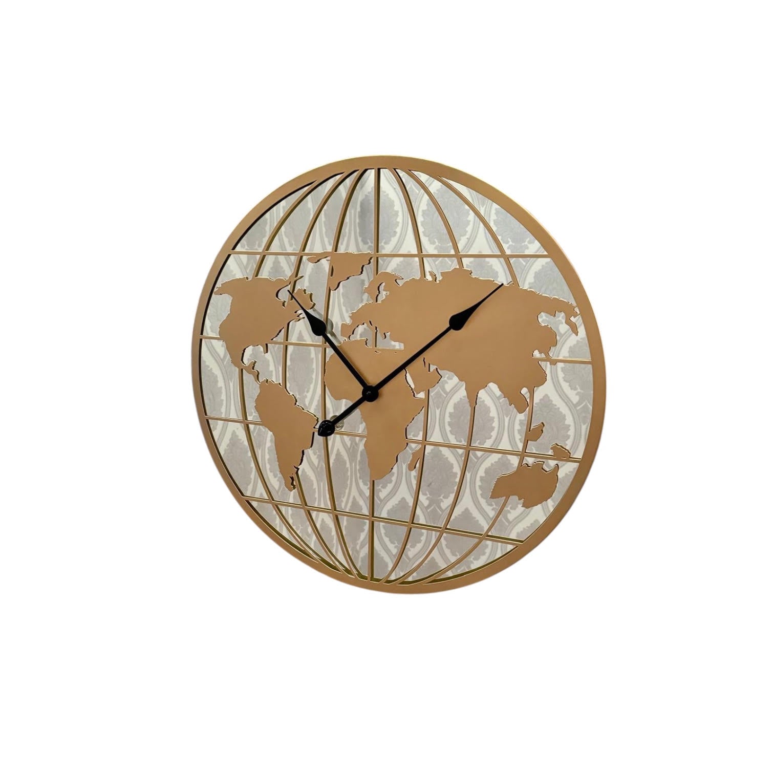 AcaciaHome Elegant and Modern Mirror Gold Globe 60cm Wall Clock