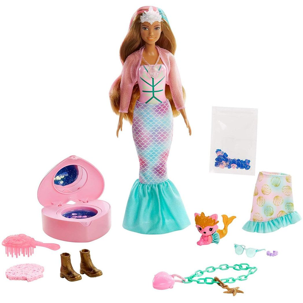 Barbie Doll Colour Reveal Peel Mermaid 25 Accessories Toy Gift For KIds GXV93