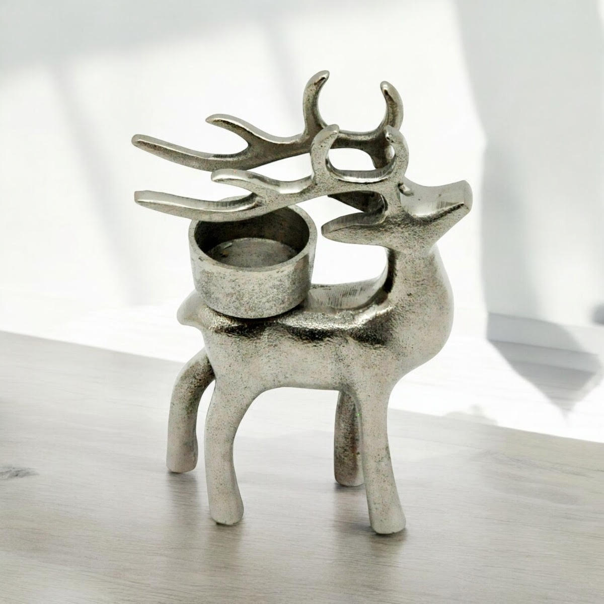 Christmas Stag Tealight Novelty Candle Holder (13 CM)