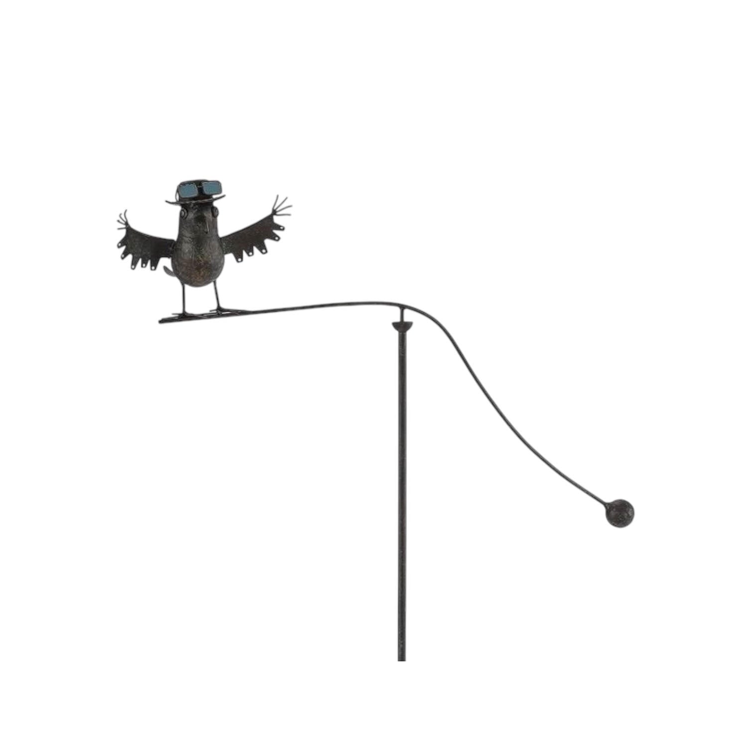 Durable Owl Bird Garden Spinner Metal Stake with Whimsical Spinning Motion