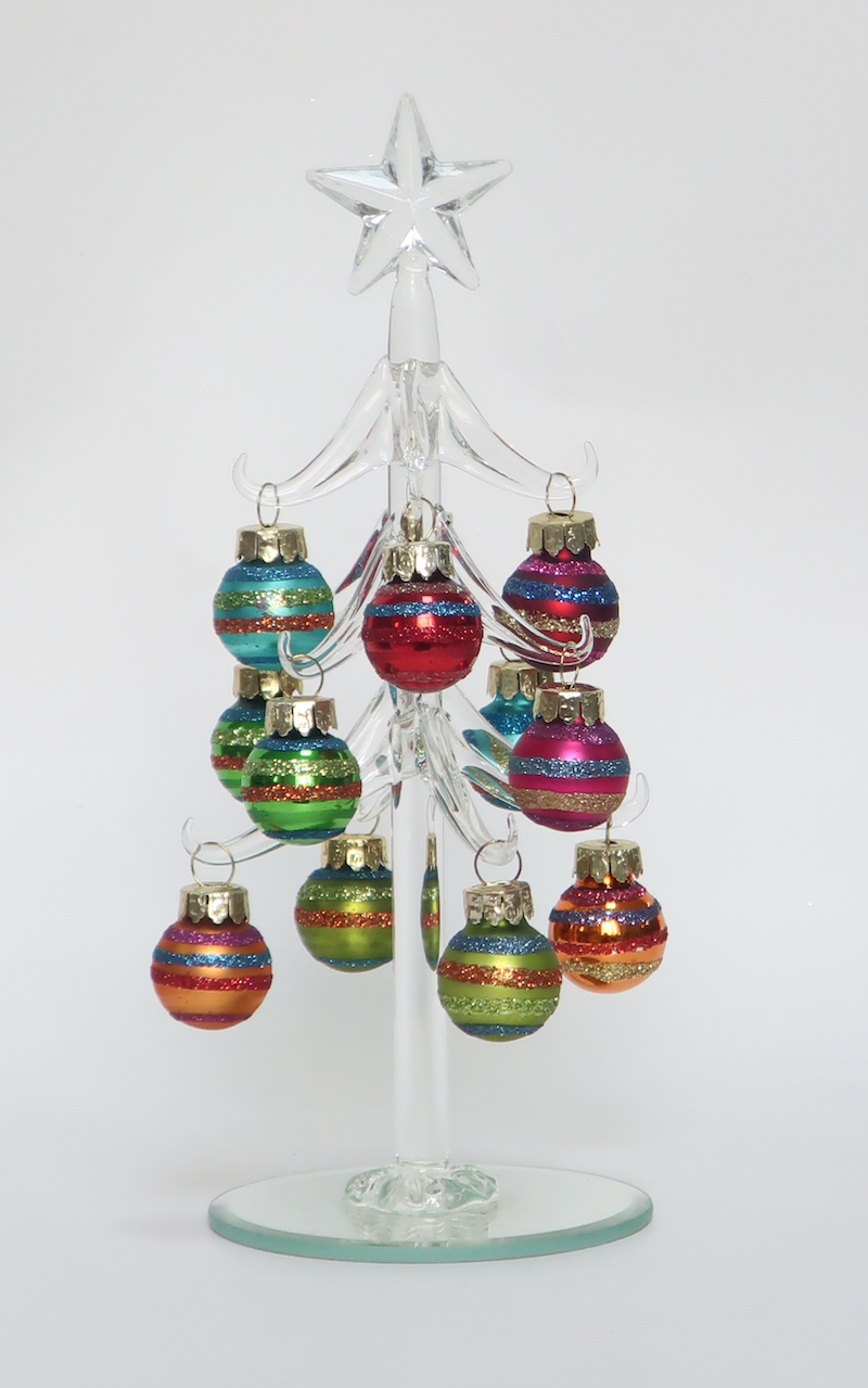 Glass Christmas Tree with Baubles